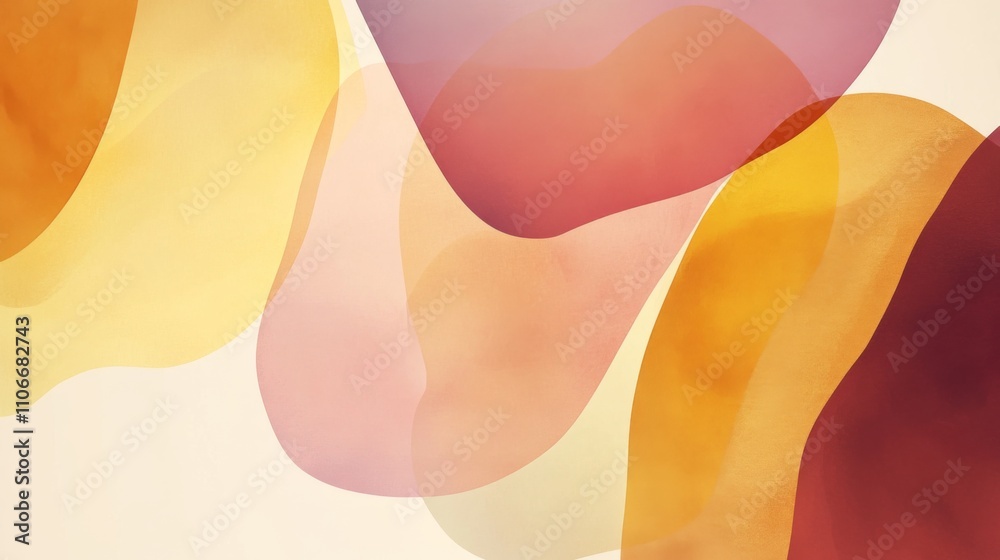Abstract Soft Color Shapes in Warm Itones on Light Background Abstract Soft Color Shapes in Warm Itones on Light Background