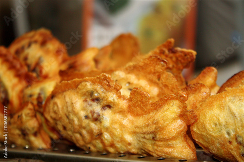 Korean Winter Snack Bungeoppang Street Vendors photo