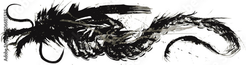 龍　辰年　手書きの毛筆イラスト