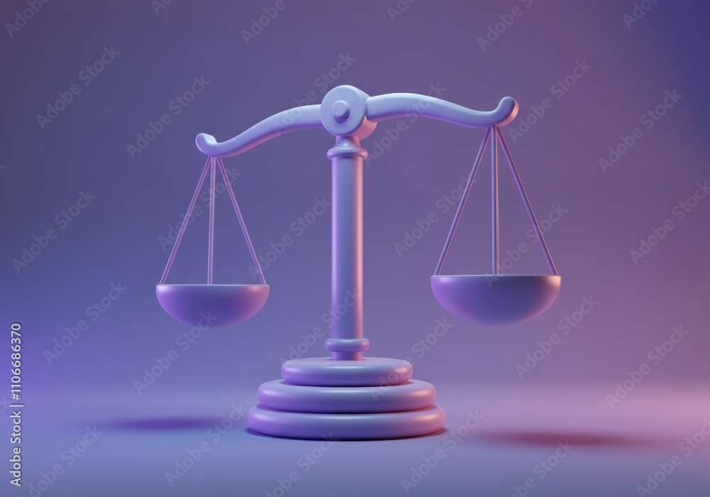 Abstract 3D Render of Scales of Justice Abstract 3D Render of Scales of Justice