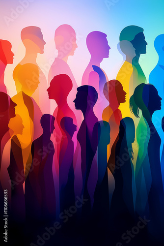 Diverse people profiles representing a multicultural society