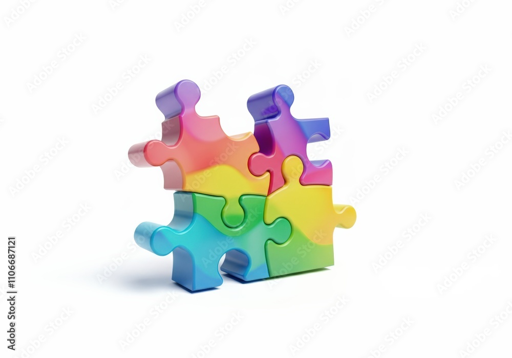 Colorful Interlocking Puzzle Pieces Colorful Interlocking Puzzle Pieces