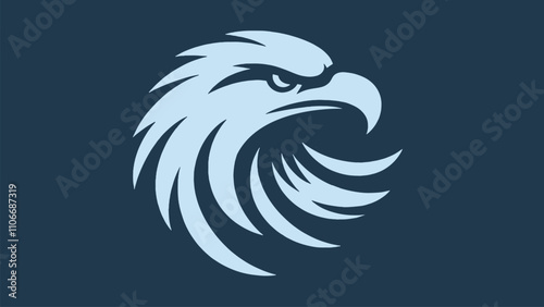  eagle head silhouette logo in flat style