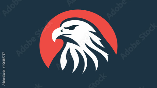  eagle head silhouette logo in flat style