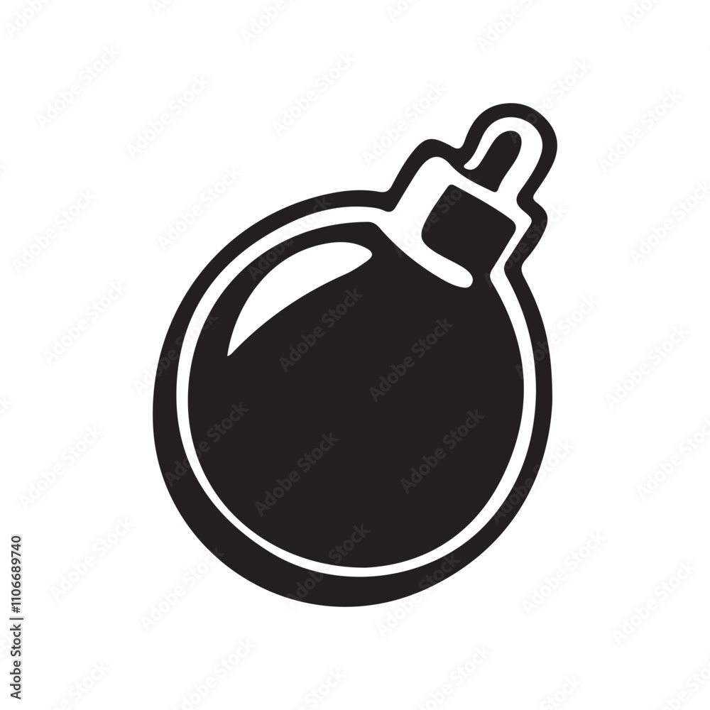 Simple Bomb Silhouette Icon in Vector Format. Simple Bomb Silhouette Icon in Vector Format.