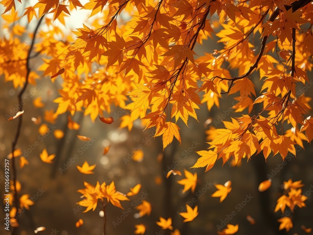 Autumn leaves in shades of golden yellow and orange, earthy, foliage, natural, colorful Autumn leaves in shades of golden yellow and orange, earthy, foliage, natural, colorful