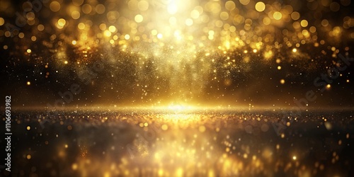 Wallpaper Mural Golden Glitter Background Sparkling Lights and Shimmering Dust Torontodigital.ca