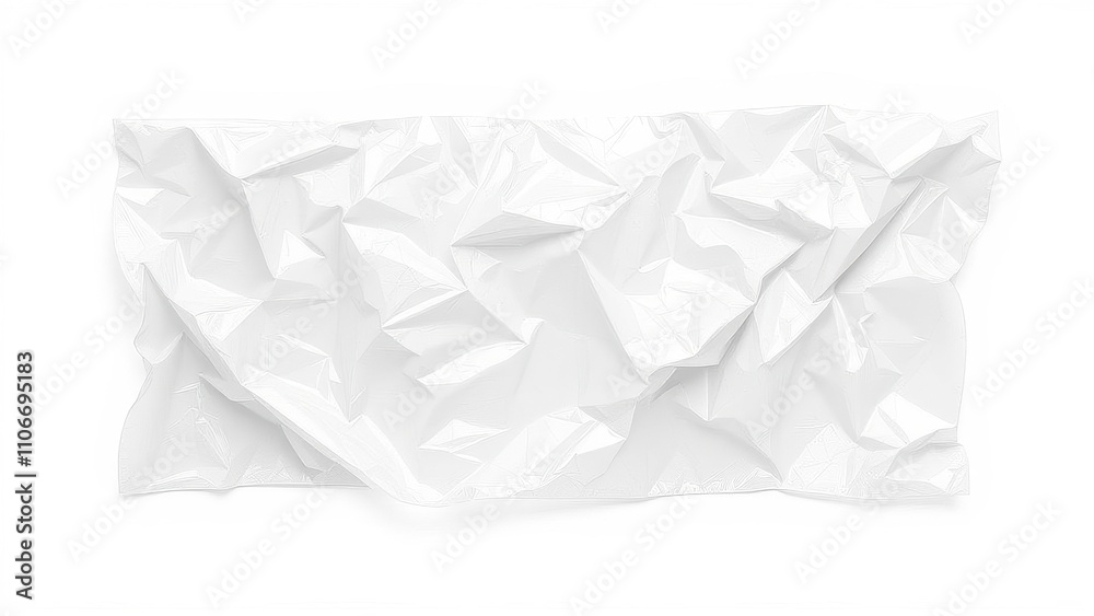Obraz premium Torn and creased plastic wrap with wrinkles and cracks, scratched plastic film, ripped plastic wrap, cracked plastic wrap