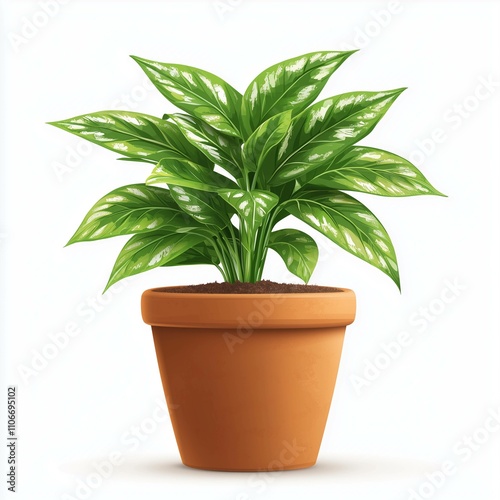 Wallpaper Mural Vector image of plants in clay pot on the white background - plant, pot, green leaves, indoor plant, houseplant, decorative plant, potted plant Torontodigital.ca