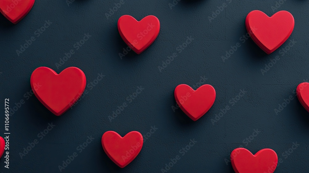 A pattern of red hearts on a dark background, symbolizing love and affection. A pattern of red hearts on a dark background, symbolizing love and affection.