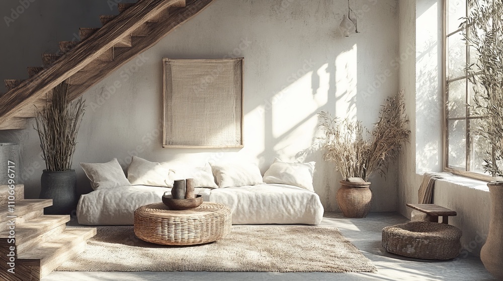 Scandinavian style minimalist home design, using neutral tones and natural materials, showcases ultra detailed interior design, creating a peaceful, elegant, and comfortable modern living space. Scandinavian style minimalist home design, using neutral tones and natural materials, showcases ultra detailed interior design, creating a peaceful, elegant, and comfortable modern living space.
