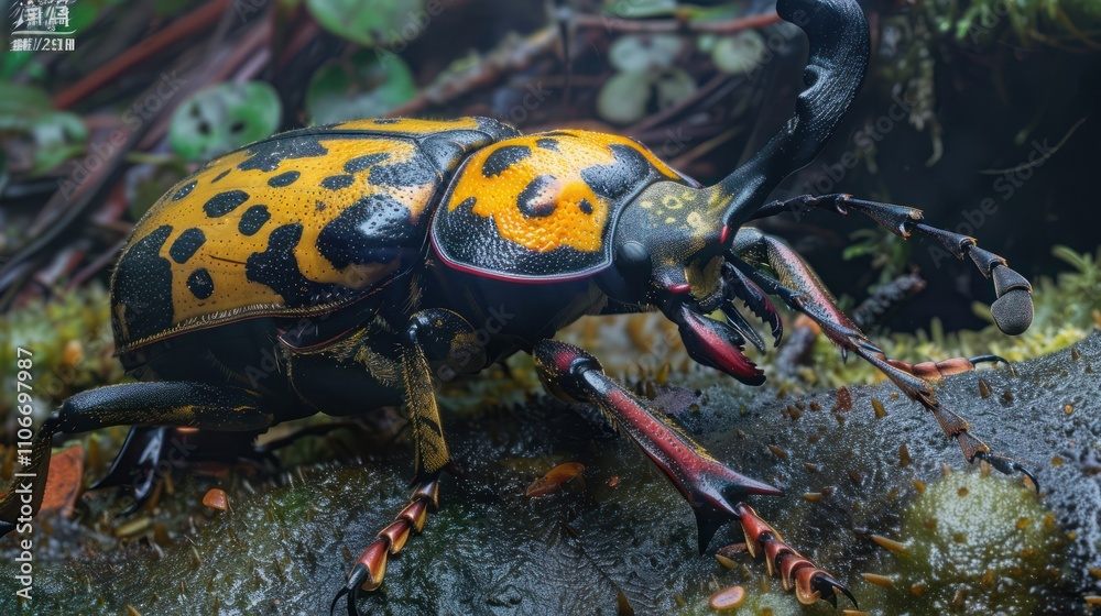 Caucasus beetle (Chalcosoma chiron) in Indonesia Caucasus beetle (Chalcosoma chiron) in Indonesia