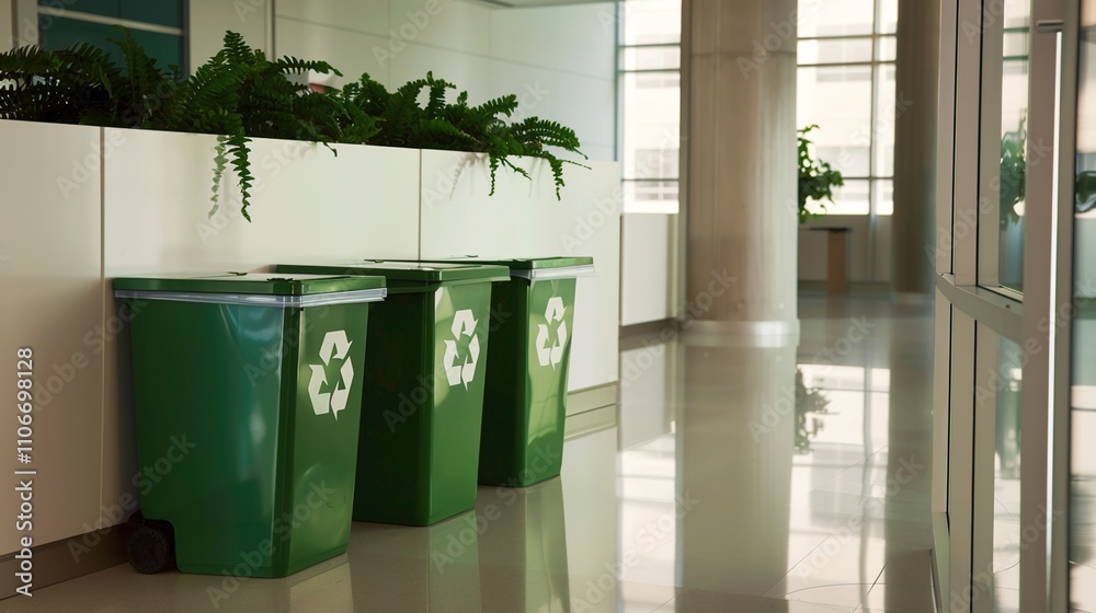 Office Green Recycling Logo - A Symbol of Eco - Friendly Practices in the Workplace. The Green Recycling Logo for Offices, with Its Distinctive Design and Prominent Display, Encouraging Sustainable Wa Office Green Recycling Logo - A Symbol of Eco - Friendly Practices in the Workplace. The Green Recycling Logo for Offices, with Its Distinctive Design and Prominent Display, Encouraging Sustainable Wa