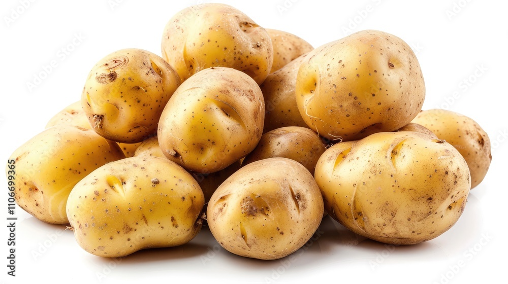 Organic potatoes isolated on white background Organic potatoes isolated on white background