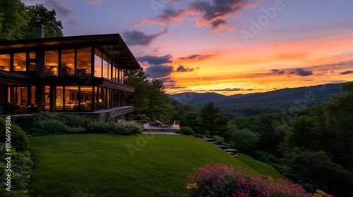 Spectacular Sunset View from Modern Mountain Home