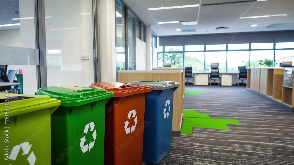 Office Green Recycling Logo - A Symbol of Eco - Friendly Practices in the Workplace. The Green Recycling Logo for Offices, with Its Distinctive Design and Prominent Display, Encouraging Sustainable Wa Office Green Recycling Logo - A Symbol of Eco - Friendly Practices in the Workplace. The Green Recycling Logo for Offices, with Its Distinctive Design and Prominent Display, Encouraging Sustainable Wa