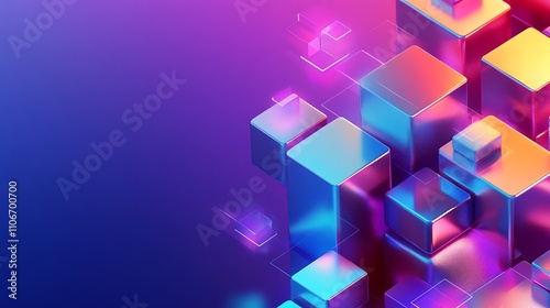 Abstract vibrant 3D cubes background.
