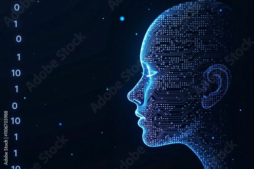 Artificial Intelligence Neural Circuit in Profile: The Future of Technology in Digital Design photo