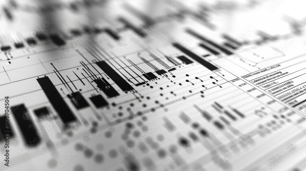 Analytical Financial Data Chart with Bar Graphs and Figures Analytical Financial Data Chart with Bar Graphs and Figures