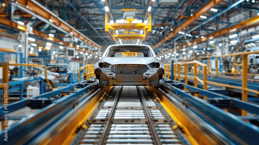 Modern Car Manufacturing Factory Assembly Line Modern Car Manufacturing Factory Assembly Line