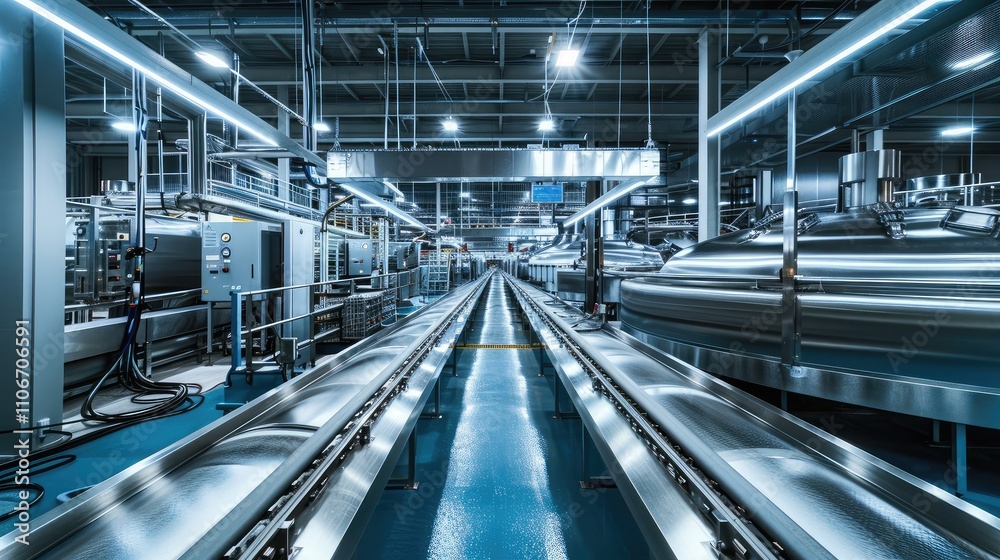 Obraz premium High-Tech Industrial Factory Production Line