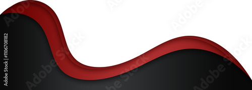 Red and Black Footer Wave Banner