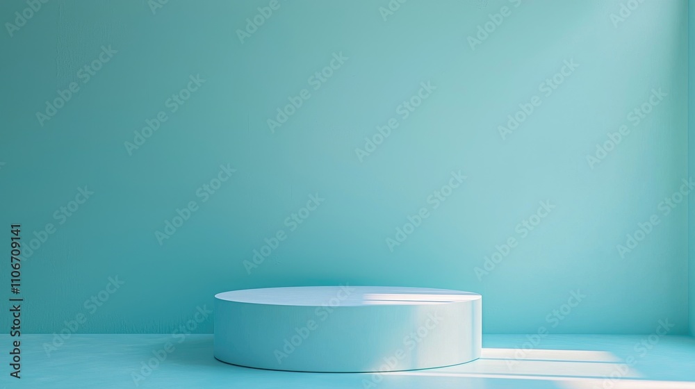 Cylindrical Platform on a Light Blue Background Cylindrical Platform on a Light Blue Background