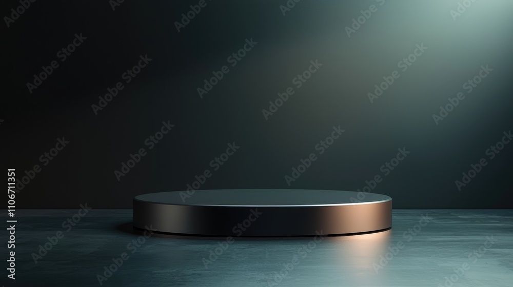 A Single Circular Platform on a Dark Background