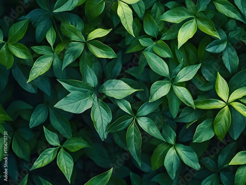 A close-up view of vibrant green leaves, showcasing their texture and color.