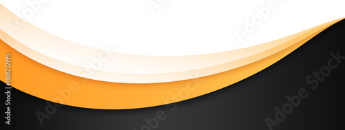 Orange Black Footer Wave Banner