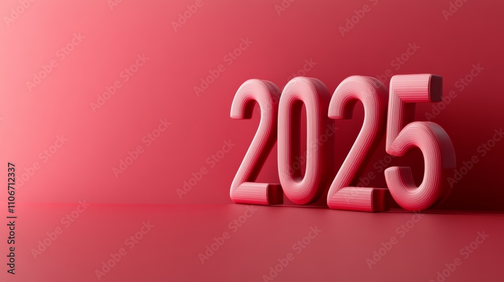 The 2025 new year business goals concept. 3D number The 2025 new year business goals concept. 3D number