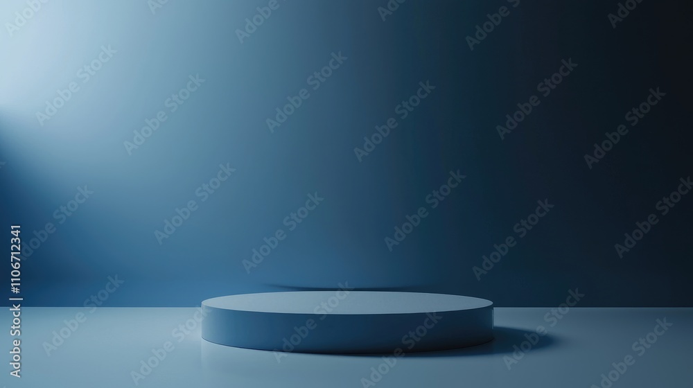 A Single Circular Platform on a Blue Background A Single Circular Platform on a Blue Background