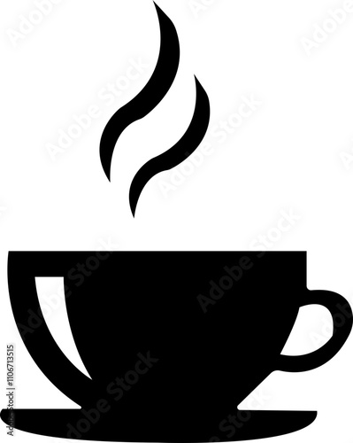 coffee cup icon.Coffee cup vector icons.Cups of coffee tea collection. Hot drink icon.Cup coffe with steam. Flat style -cup a coffee sign and symbol.Steamy Coffee Cup Icon on Black and White Vector.