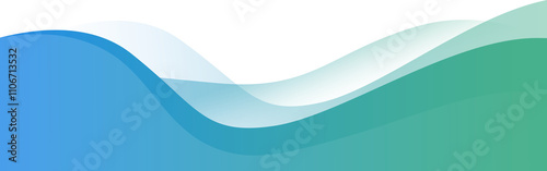 Blue and Green Gradient Footer Wave Banner
