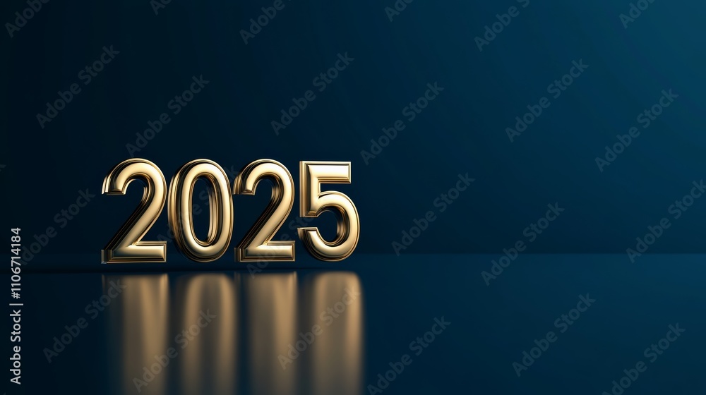 The 2025 new year business goals concept. 3D number The 2025 new year business goals concept. 3D number