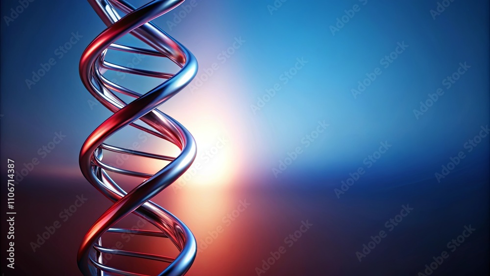Double Helix Structure Against a Vibrant Sunset Backdrop Double Helix Structure Against a Vibrant Sunset Backdrop