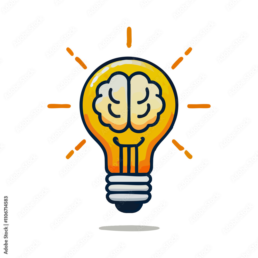light bulb and brain icon light bulb and brain icon