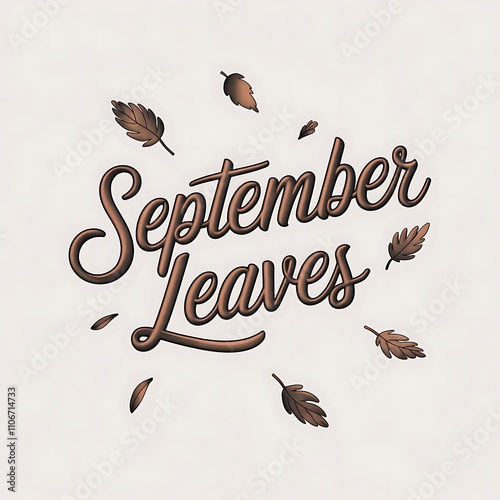 September Leaves Falling Brown Autumn Design photo