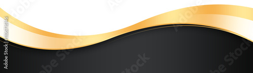 Black and Gold Footer Wave Banner