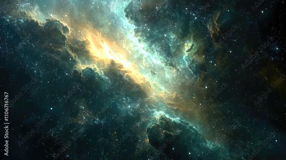 Fototapeta premium a mystical force in space, sourounded by nothingness and warmly on fire