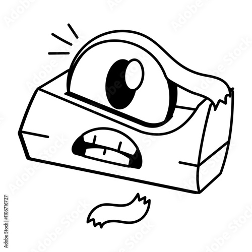 A hand drawn icon of tape dispenser

