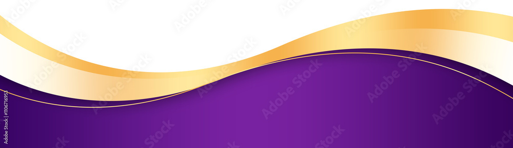 Purple Gold Footer Wave Banner