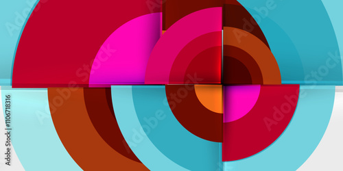 Target circle geometric abstract shapes. Vector Illustration For Wallpaper, Banner, Background, Card, Book Illustration, landing page