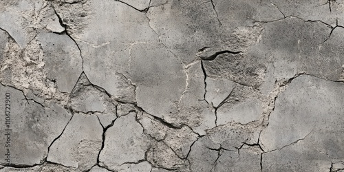 Seamless pattern of cracked concrete texture for architectural design projects