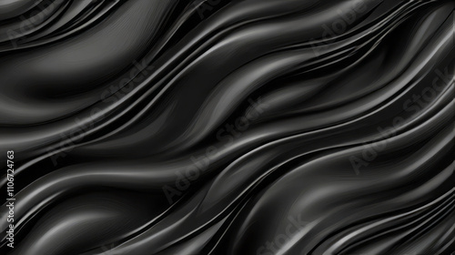 flowing black curves: a captivating abstract design with dark elegance