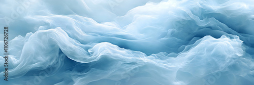 Wallpaper Mural Abstract Blue Waves: A 3D Digital Illustration of Flowing,  Ethereal Cloudscapes in Serene Hues Torontodigital.ca