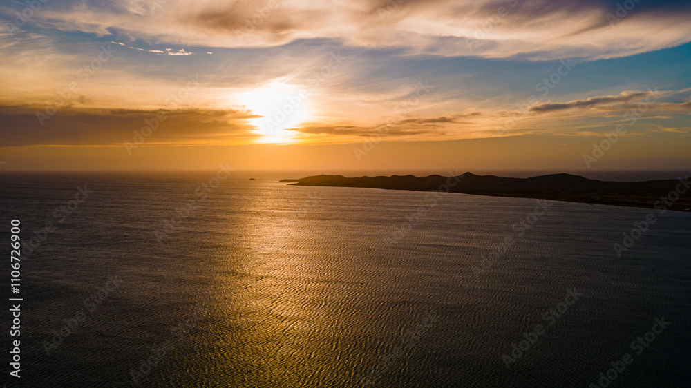 Obraz premium Serene Sunset Over the Coastline of Cabo de la Vela, La Guajira, Colombia
