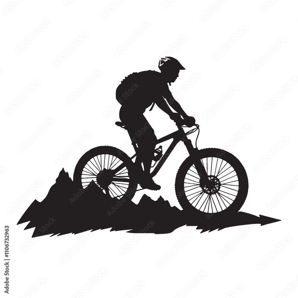 Fototapeta premium Creative Mountain Bike Silhouette for T-shirt Graphics