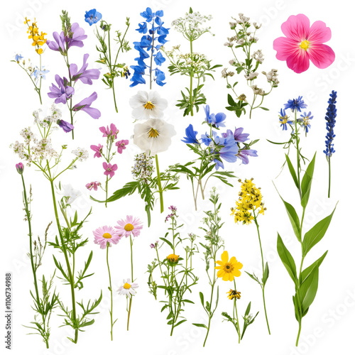 A Collection Of Various Wildflowers Blooming Beautifully