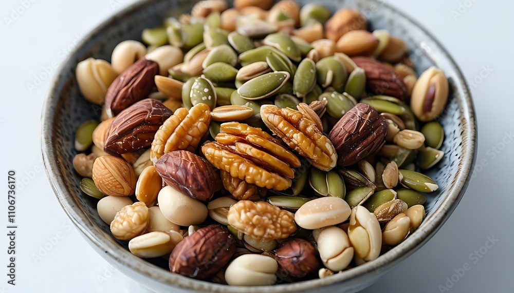 mixed nuts and seeds in a small bowl